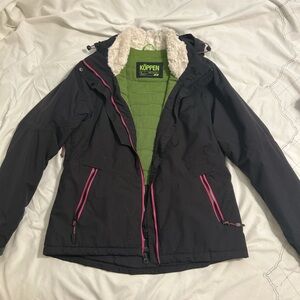 Koppen Black and Pink Ski Jacket Weather-Resistant Performance